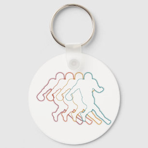 Cool American Football Player Artwork Keychain