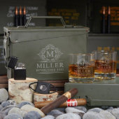 Cool Ammo Box Gift Set w/ Hamilton Whiskey Glasses (Front)