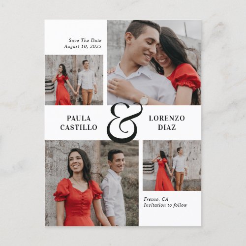 Cool Ampersand Custom Color Save The Date Postcard