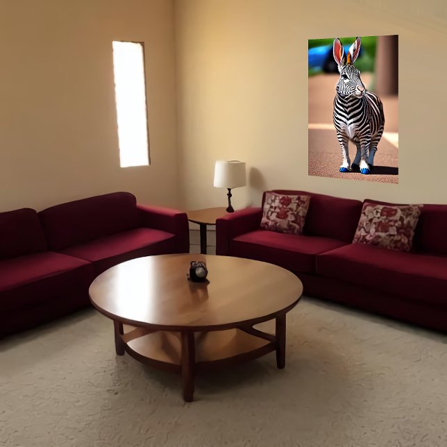 Cool and adorable Hybrid Rabbit Zebra | AI Art Poster (Creator Uploaded)