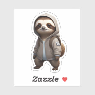Cool and Adorable Sloth Illustration Sticker