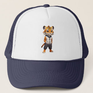 Cool and Adorable Tiger Illustration Trucker Hat