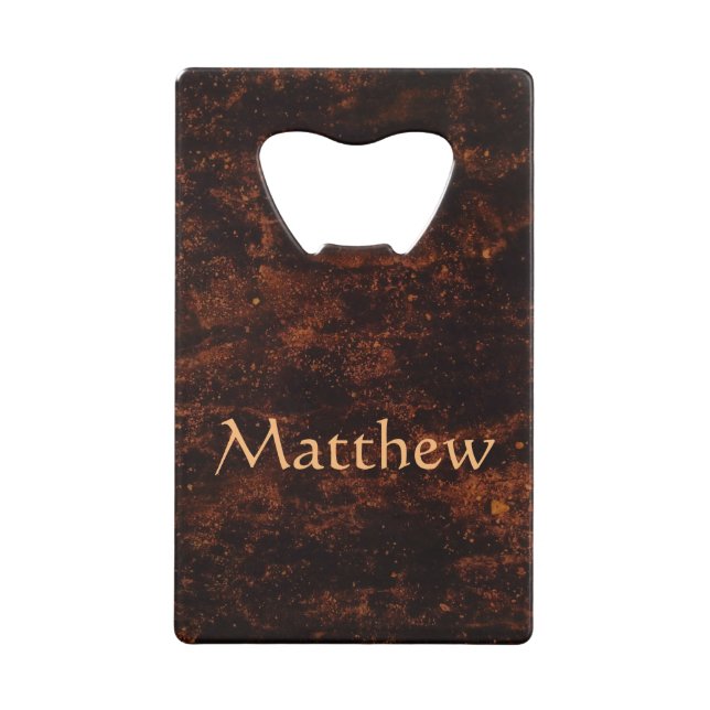 Cool and amazing Fiery Bronze Credit Card Bottle Opener (Front)