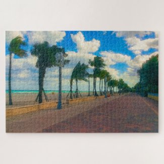 Cool and Breezy at Hollywood Beach Jigsaw Puzzle