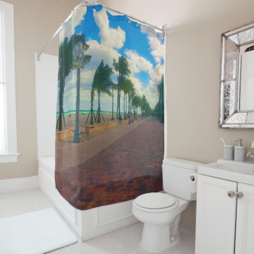 Cool and Breezy at Hollywood Beach Shower Curtain