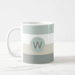 Cool and Calming Stripes Pattern with Monogram Coffee Mug