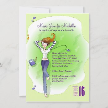 Cool And Chill Sweet 16 Birthday Party Invitation by thepapershoppe at Zazzle