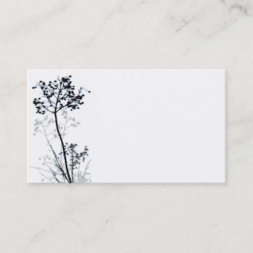 cool and clean nature art black and white business card
