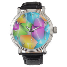 Cool and Colorful Group of 3-D Cubes Watch