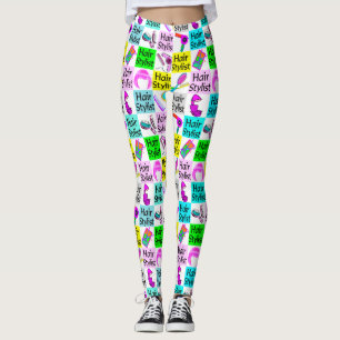 COOL AND COLORFUL HAIR STYLIST LEGGINGS