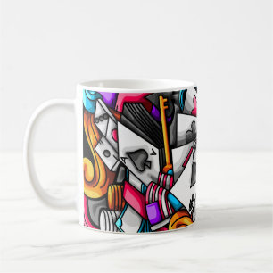Cool and Colorful Las Vegas Casino Gambling Doodle Coffee Mug