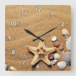 Cool and Colorful Ocean Themed Square Wall Clock