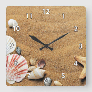Cool and Colorful Ocean Themed Square Wall Clock