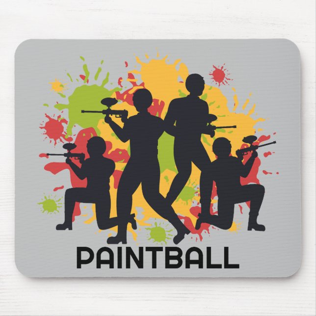 Cool and Colorful Paintball Scene Mouse Pad (Front)