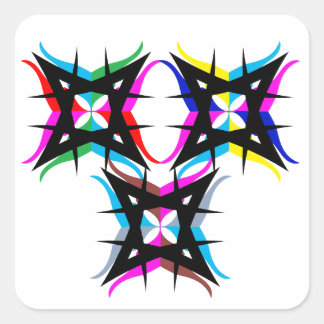 Cool and colorful sticker. square sticker
