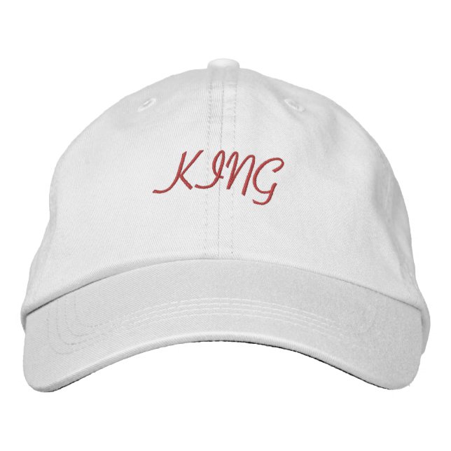 Cool and Comfortable Visor King Text  Embroidered Baseball Cap (Front)