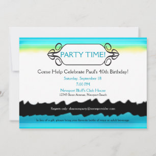 Cool and Contemporarty Color Splash Invitation