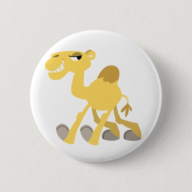 Cool and Cute Cartoon Camel Button Badge (Front)