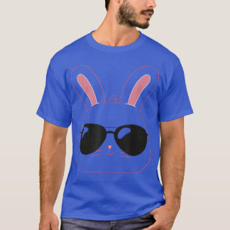 Cool and Cute Easter Bunny Face with Sunglasses  T-Shirt
