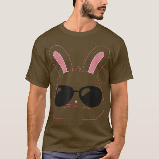 Cool and Cute Easter Bunny Face with Sunglasses T-Shirt