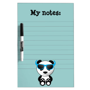 Cool and cute panda bear with sunglasses dry erase board