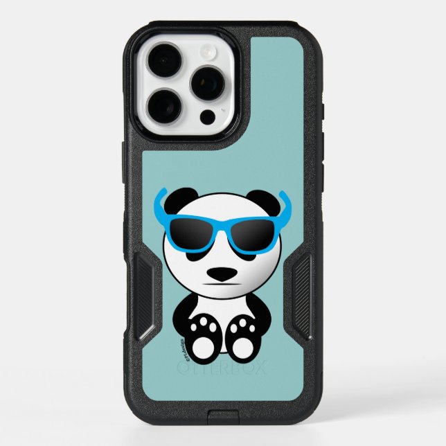 Cool and cute panda bear with sunglasses otterbox iPhone case (Back)