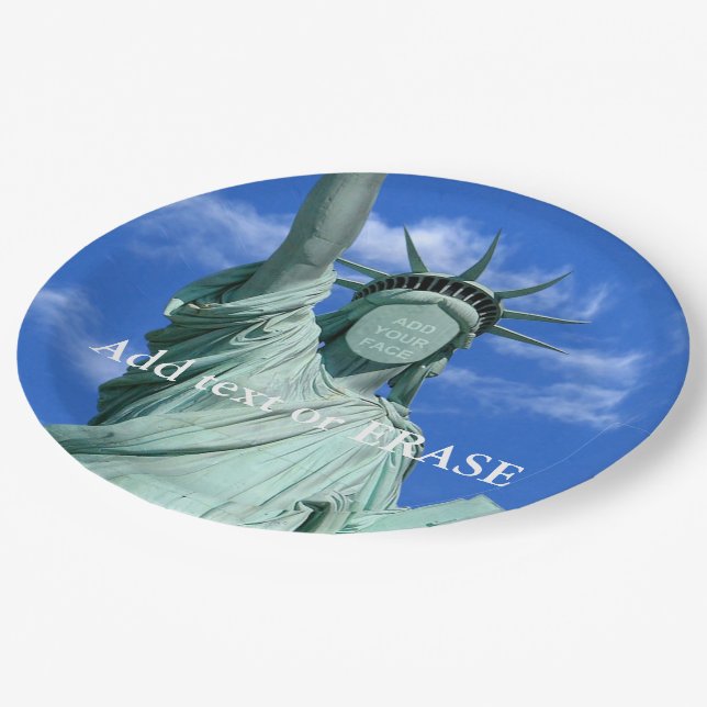Cool and fun customizable Statue of Liberty… Paper Plates (Angled)