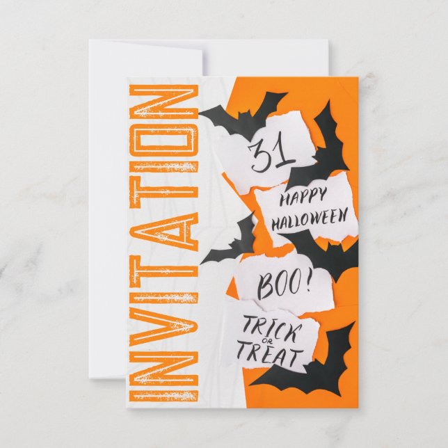 Cool and Fun, Front to Back Halloween Invitation (Front)