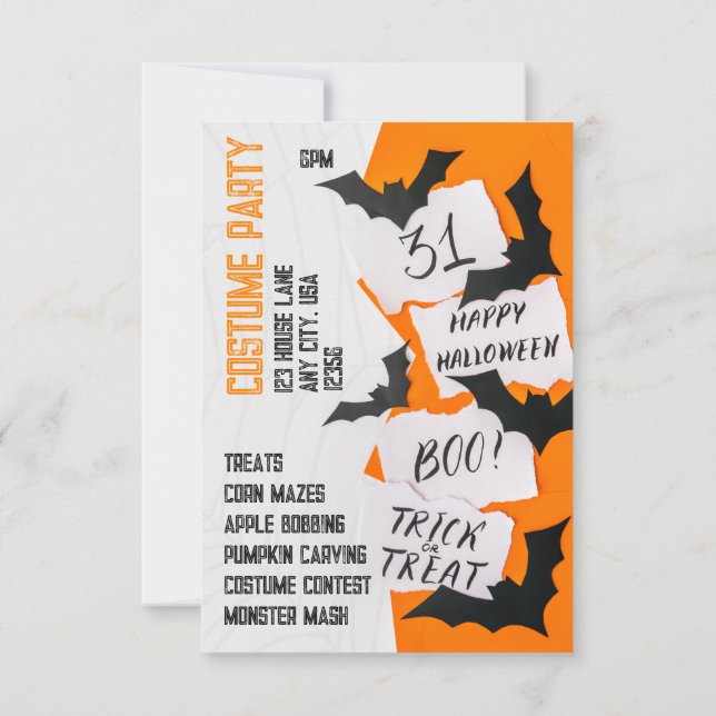 Cool and Fun, Front to Back Halloween Invitation (Back)