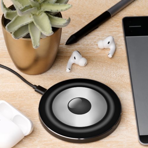 Cool and fun Music Speaker design gray black Wireless Charger