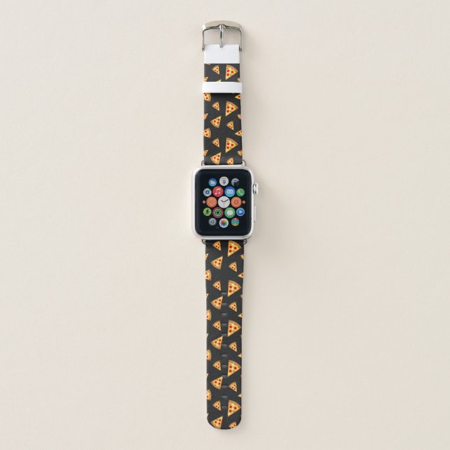 Cool and fun pizza slices pattern apple watch band (Front)