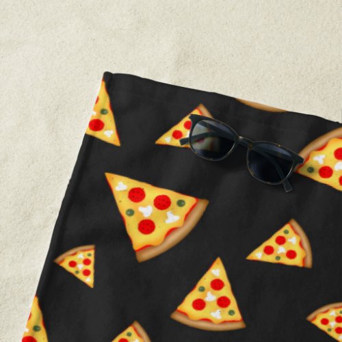Cool and fun pizza slices pattern beach towel