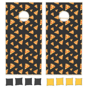 Cool and fun pizza slices pattern cornhole set
