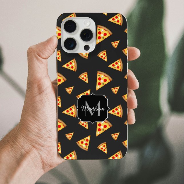Cool and fun pizza slices pattern custom Monogram iPhone Case (Creator Uploaded)