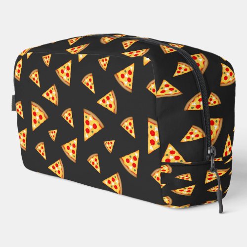 Cool and fun pizza slices pattern dark gray dopp kit