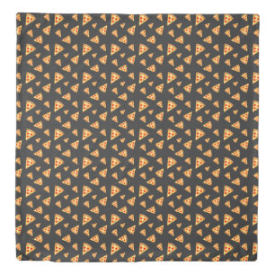 Cool and fun pizza slices pattern dark gray duvet cover