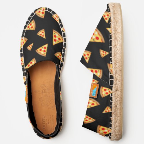 Cool and fun pizza slices pattern dark gray espadrilles
