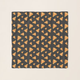 Cool and fun pizza slices pattern dark gray scarf