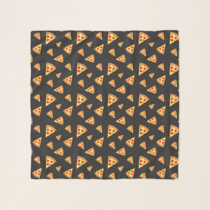Cool and fun pizza slices pattern dark gray scarf