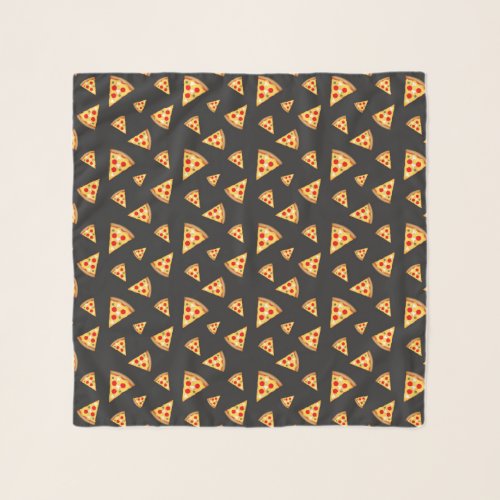 Cool and fun pizza slices pattern dark gray scarf