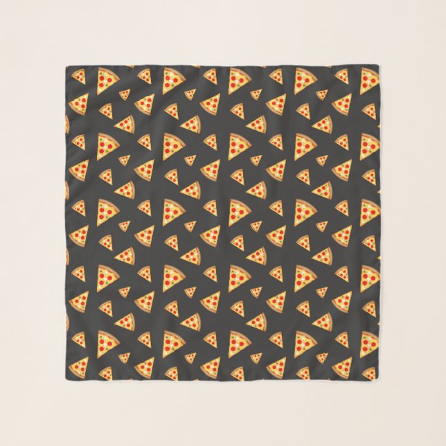 Cool and fun pizza slices pattern dark gray scarf (Front)