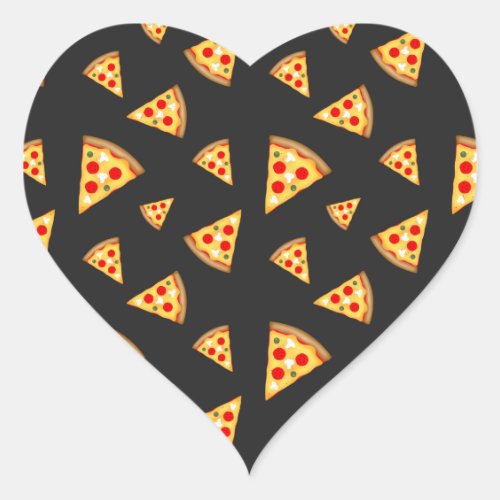 Cool and fun pizza slices pattern heart sticker