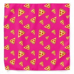 Cool and fun pizza slices pattern hot pink bandana