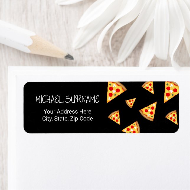 Cool and fun pizza slices pattern label (Insitu)