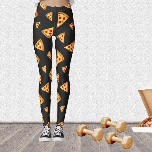 Cool and fun pizza slices pattern leggings