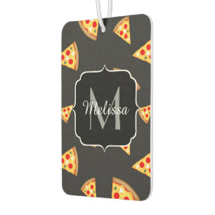 Cool and fun pizza slices pattern Monogram Car Air Freshener