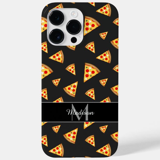 Cool and fun pizza slices pattern Monogram Case-Mate iPhone Case (Back)