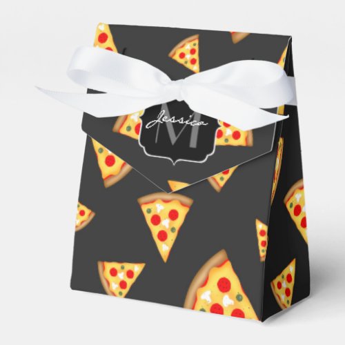 Cool and fun pizza slices pattern Monogram Favor Boxes