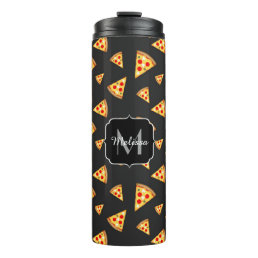 Cool and fun pizza slices pattern Monogram Thermal Tumbler