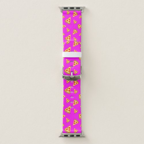 Cool and fun pizza slices pattern neon pink apple watch band